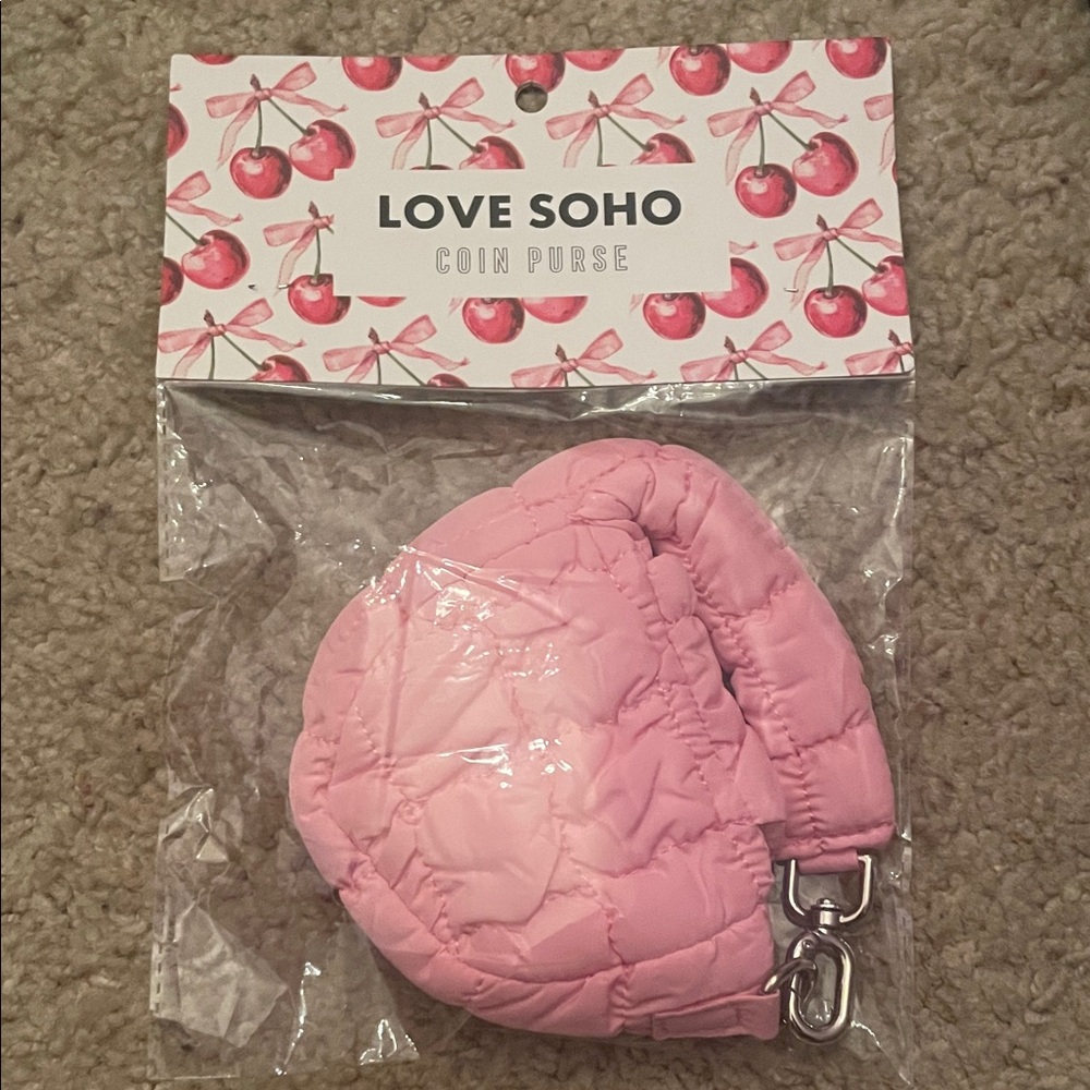 Love Soho Pink Quilted Coin Purse